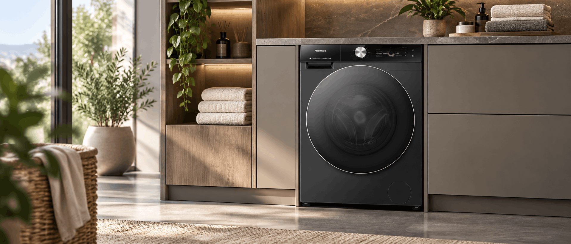Machine À Laver  hisense 12kg Smart Steam inverter 1400 TR noir 